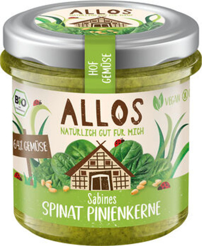 Produktfoto zu Allos Hofgemüse Spinat Pinienkerne 135g