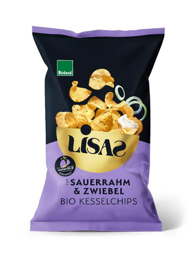 Produktfoto zu Lisas Bio-Kesselchips Sauerrahm & Zwiebel 115g
