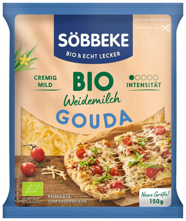 Produktfoto zu Söbbeke Weidemilch Reibekäse Gouda 150g