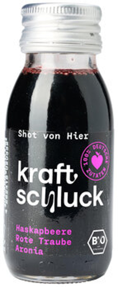 Produktfoto zu Kraftschluck roter Shot Haskapbeere-Aronia 60ml