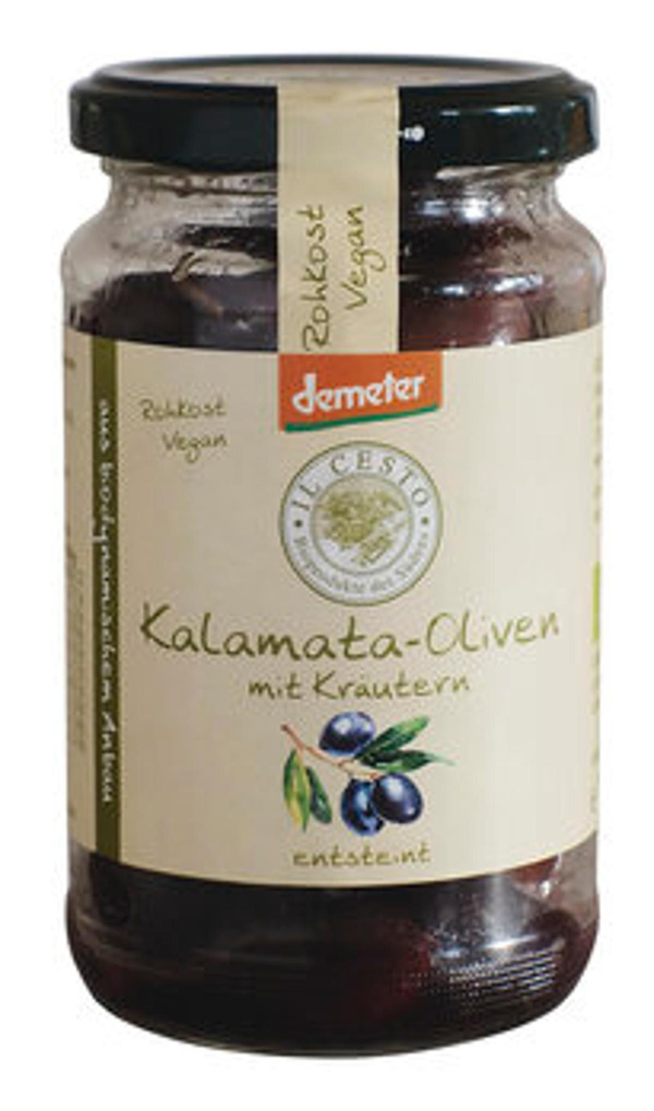 Produktfoto zu Il Cesto Kalamata Oliven mit Kräutern 170g