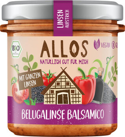 Produktfoto zu Allos Linsen-Aufstrich Belugalinse Balsamico 140g