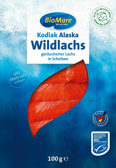 Produktfoto zu Bio Mare Kodiak Alaska Wildlachs, geräuchert 100g