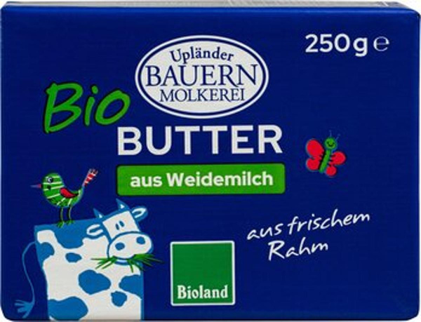 Produktfoto zu Upländer Butter Süßrahm 250g