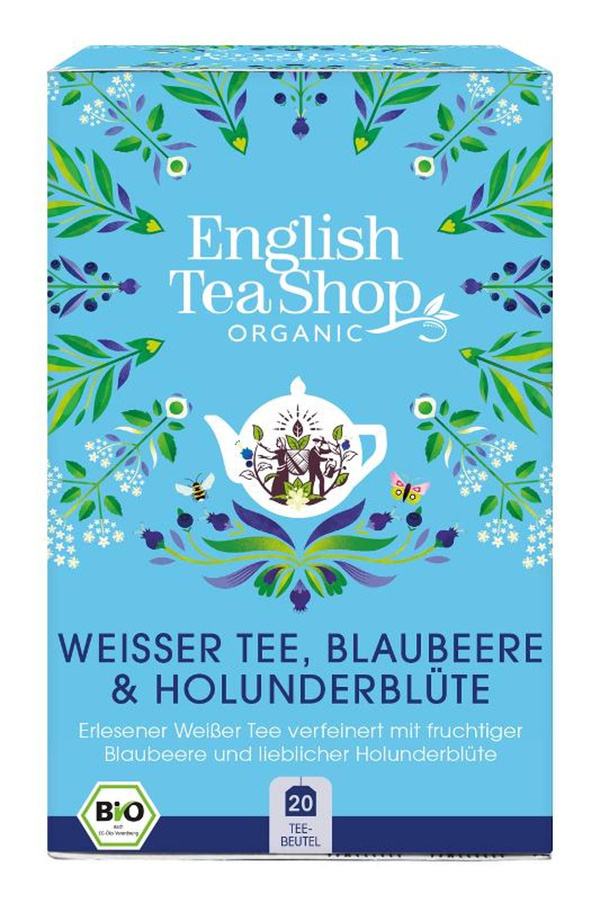 Produktfoto zu English Tea Shop Weißer Tee Blaubeere & Holunder 20 TB