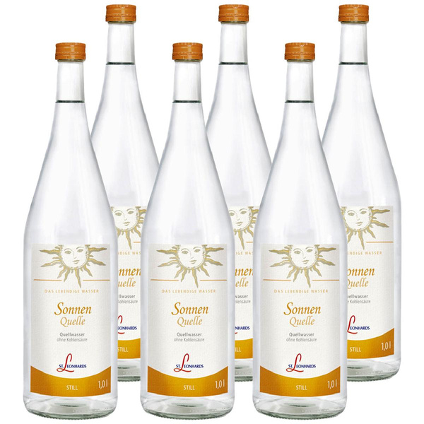 Produktfoto zu Kiste St. Leonhard Sonnenquelle still 6x1L