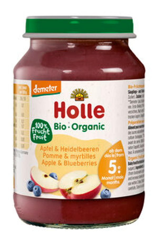 Produktfoto zu Holle Apfel mit Heidelbeere 190g