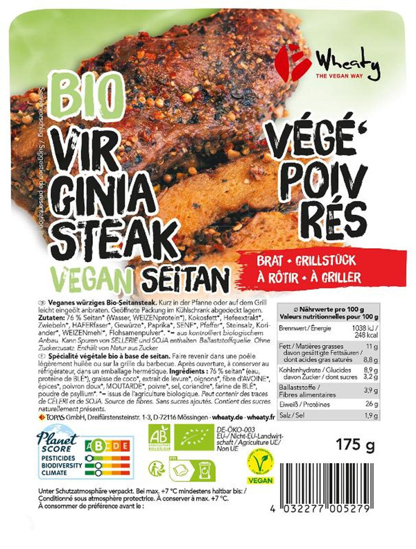 Produktfoto zu Wheaty Virginia Steak 175g